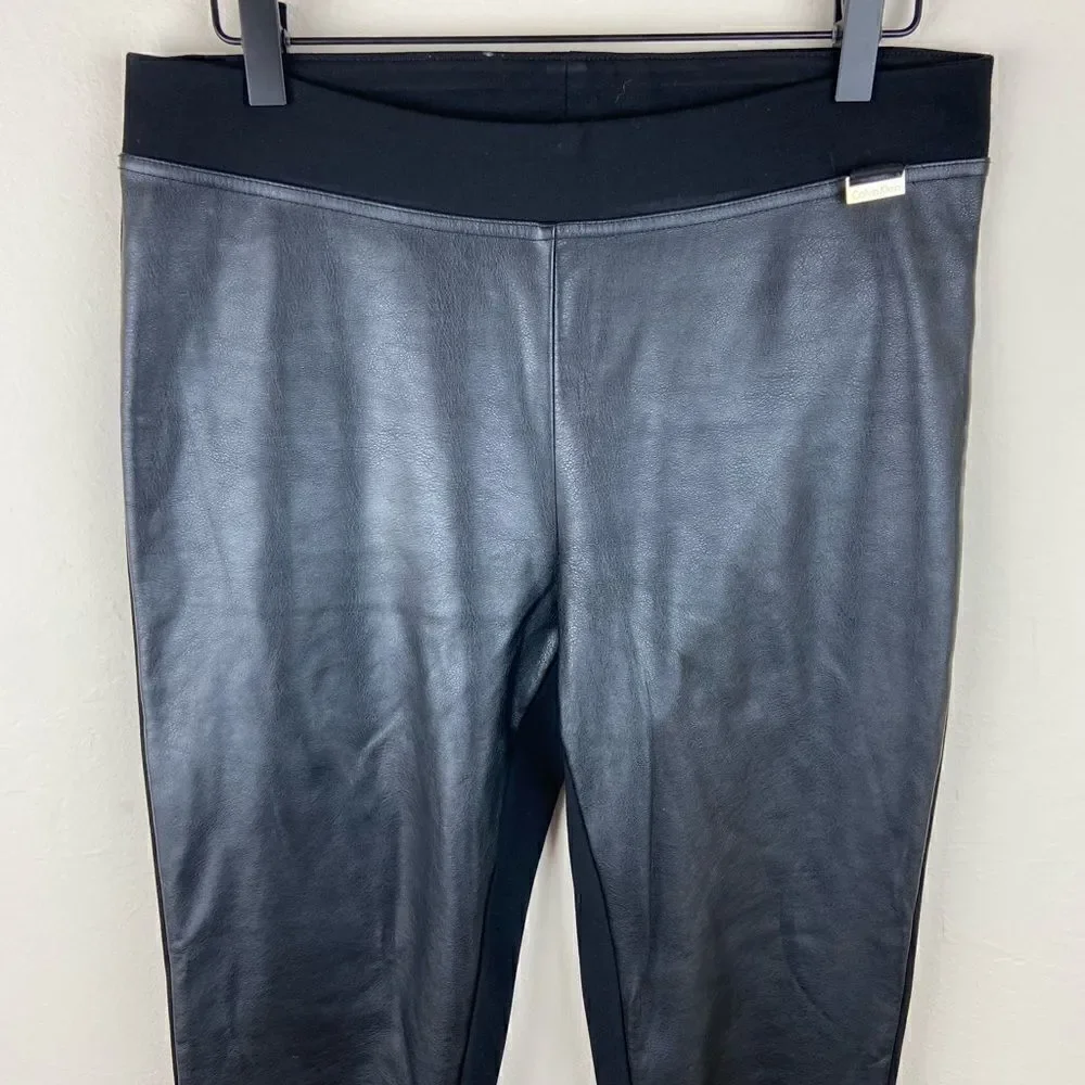 Calvin Klein Faux Leather Front Legging Pants